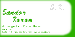 sandor korom business card